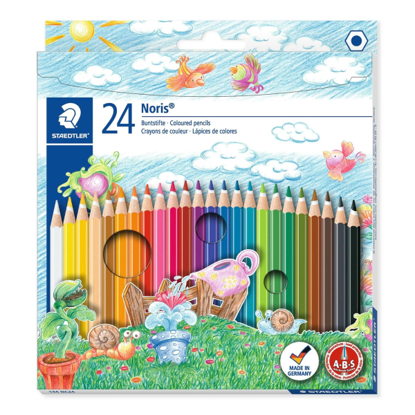 Lápis de Cor Staedtler Noris 24 Cores Sextavado Escolar