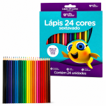 Lápis de Cor Onda 24 Cores Sextavado Escolar