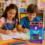Lápis de Cor Onda 36 Cores Sextavado Escolar