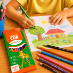 Lápis de Cor Leo e Leo 12 Cores Sextavado Escolar