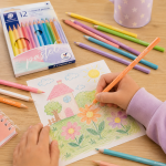 Lápis de Cor Staedtler 12 Cores Pastel Sextavado Escolar