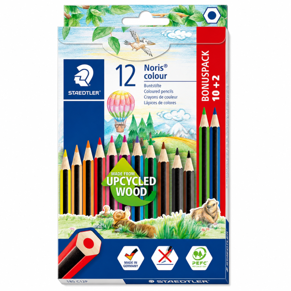 Lápis de Cor Staedtler 12 Cores Sextavado Escolar