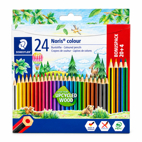 Lápis de Cor Staedtler 24 Cores Sextavado Escolar