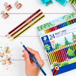 Lápis de Cor Staedtler 24 Cores Sextavado Escolar