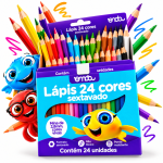 Lápis de Cor Onda 24 Cores Sextavado Escolar