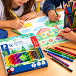 Lápis de Cor Staedtler Noris 36 Cores Sextavado Escolar