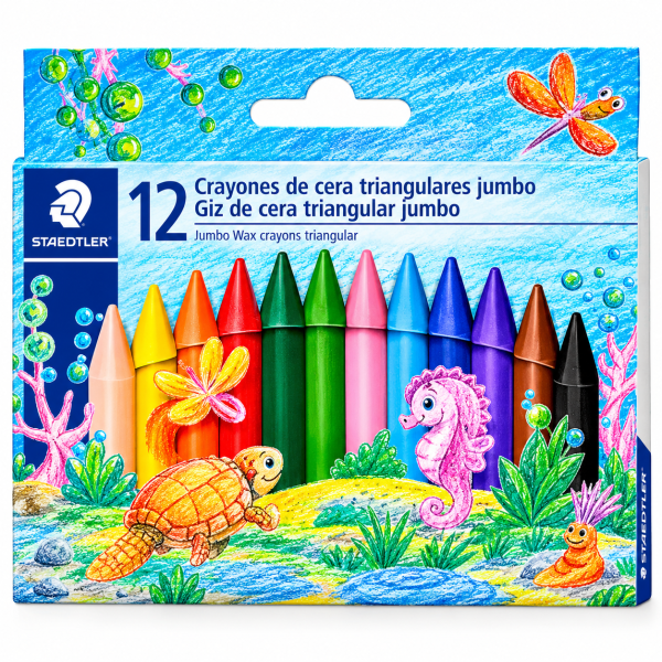 Big Giz De Cera Grosso 12 Cores Jumbo Staedtler