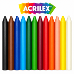 Giz Cera Grosso Big Triangular 12 Cores Jumbo Acrilex