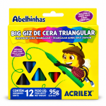 Giz Cera Grosso Big Triangular 12 Cores Jumbo Acrilex