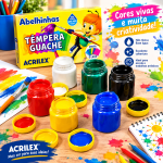 Têmpera Guache Acrilex 6 Cores Escolar