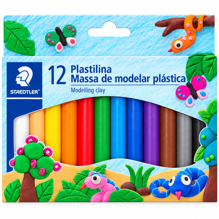 Massinha De Modelar Staedtler Plastilina 12 Cores