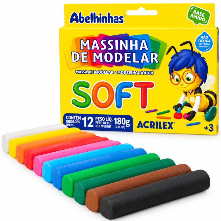 Massinha De Modelar Infantil 12 Cores Acrilex